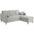 ECKSOFA Bergen - Hellgrau/Naturfarben, Design, Textil (231/160cm) - Luca Bessoni