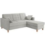 Ecksofa Bergen - Hellgrau/Naturfarben, Design, Textil (231/160cm) - Luca Bessoni