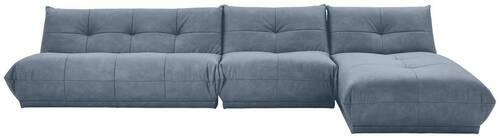 Ecksofa Giselle Blaugrau S: 390x185 Cm - Blaugrau, Trend, Textil (390/185cm) - Livetastic