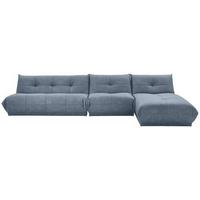Ecksofa Giselle Blaugrau S: 390x185 cm - Blaugrau, Trend, Textil (390/185cm) - Livetastic