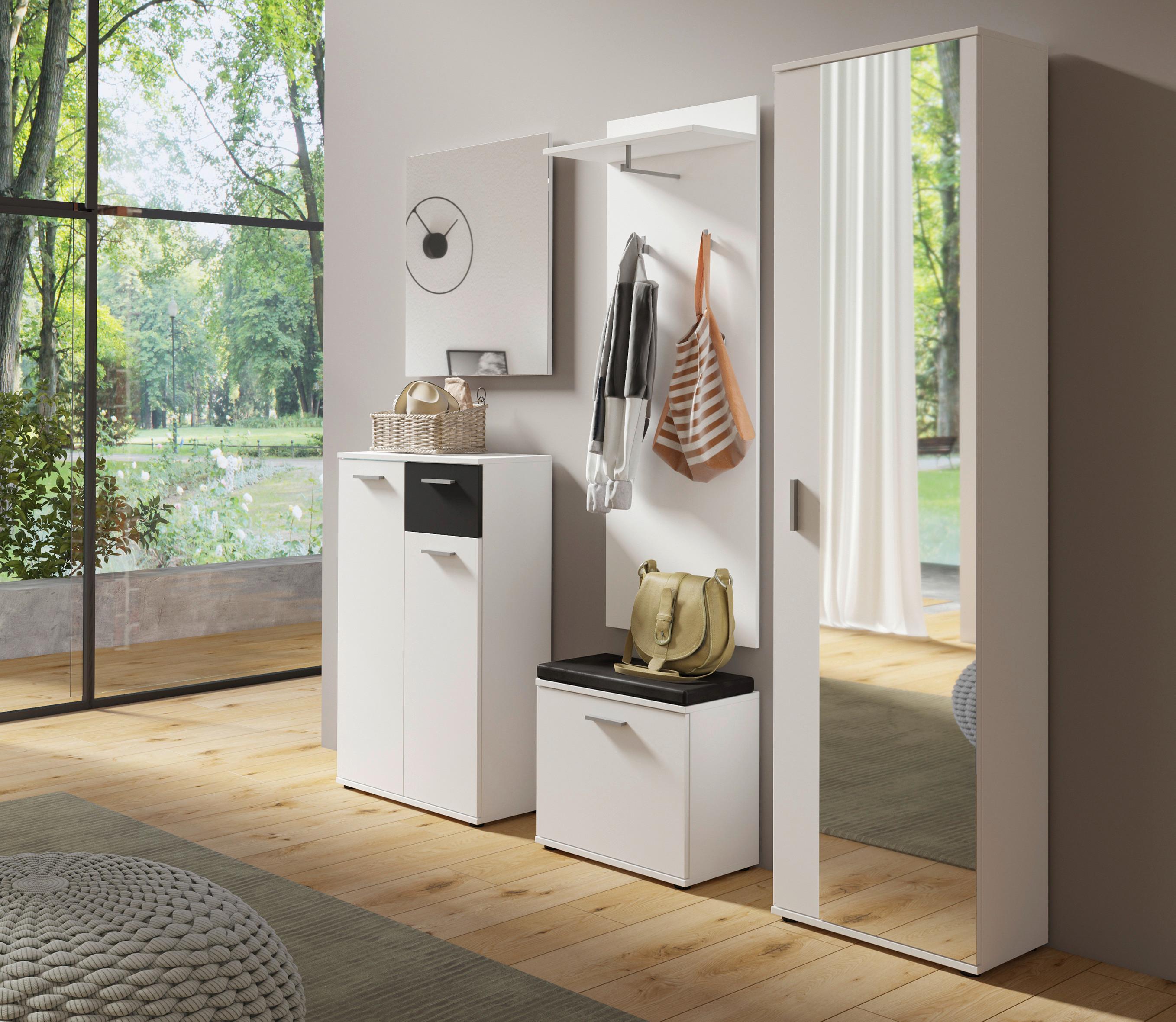 Garderobenschrank Jakob B:49cm Weiß - Weiß/Eiche Artisan, MODERN, Holzwerkstoff (49/196/30cm) - MID.YOU