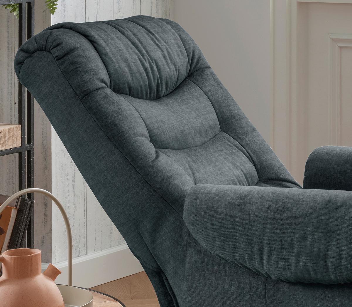 Fernsehsessel Nino Dunkelblau B: 78 Cm - Schwarz/Dunkelblau, Design, Textil (78/107/93cm) - Livetastic