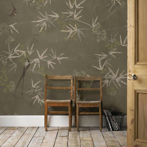 Fototapete Paradiesvögel - Grün, Basics, Papier/Kunststoff (200/280cm)