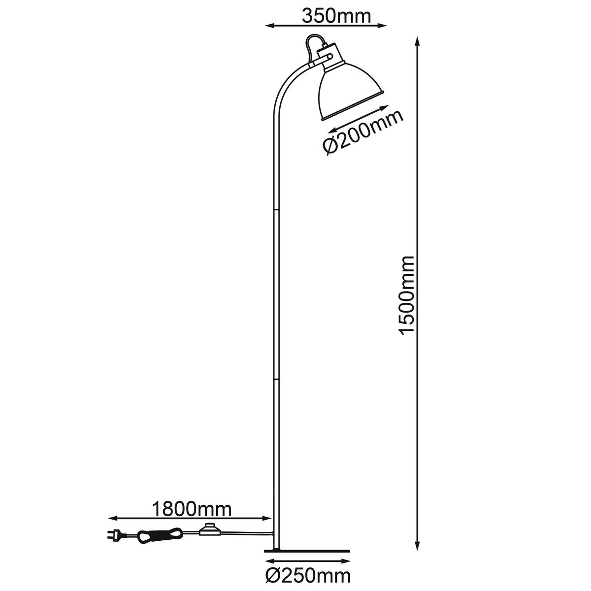 Stehleuchte 94556/20 Erena - Taupe, Basics, Holz/Metall (35/150cm) - Brilliant