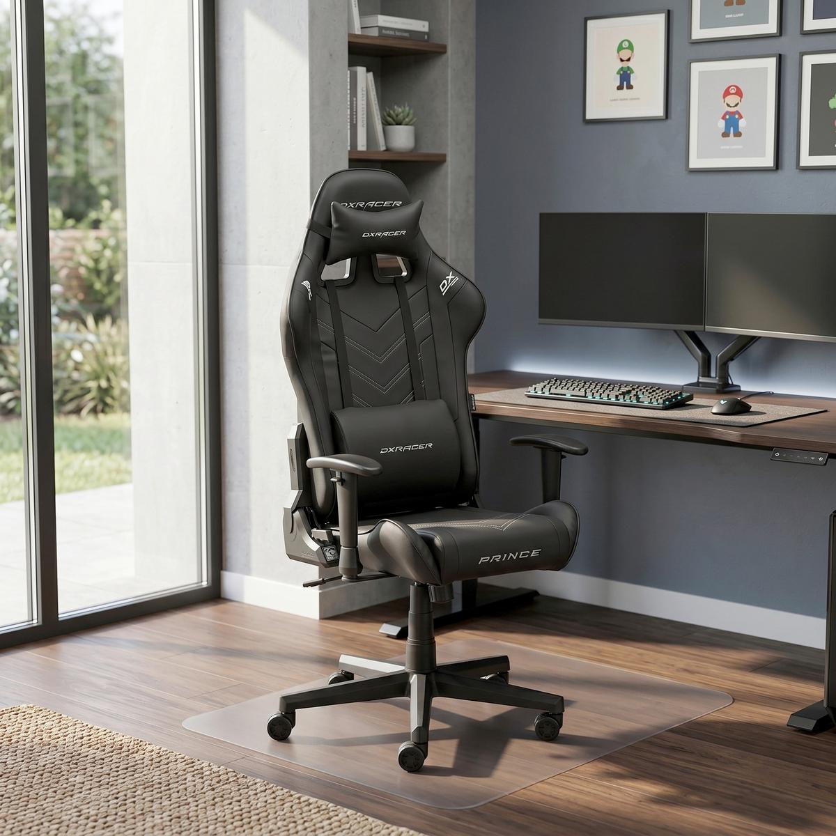 Herné kreslo PRINCE -EXKLUSIV- - čierna/biela, Modern, textil/plast (67/126/67cm) - Dxracer