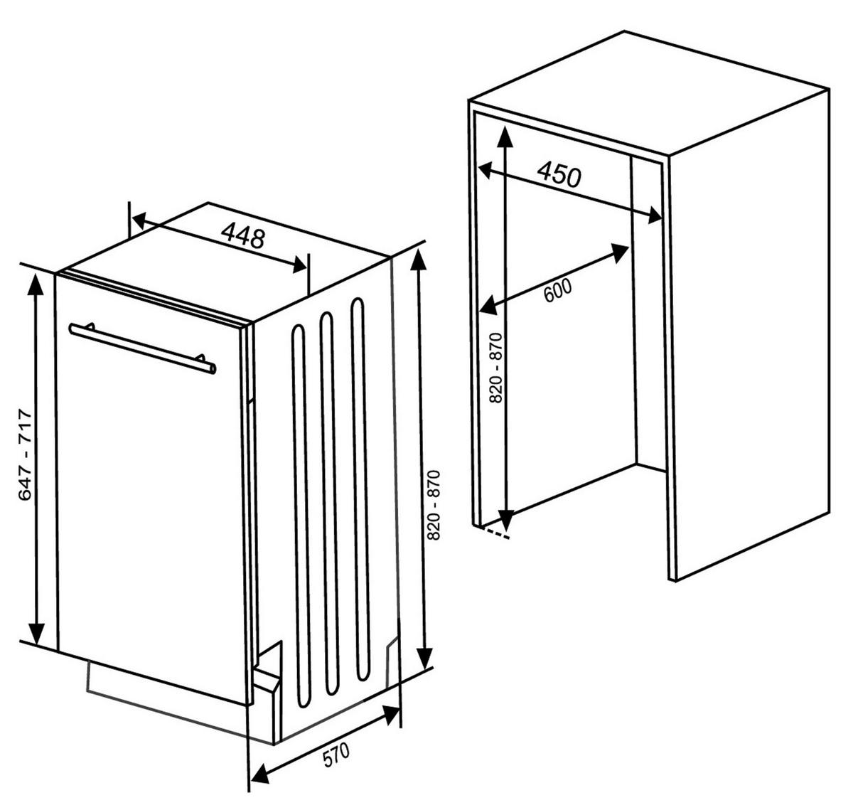 Einbau-geschirrspüler B: 44,8 Cm Vollintegriert - Weiß, Trend, Kunststoff/Metall (44,8/82/55cm) - Respekta