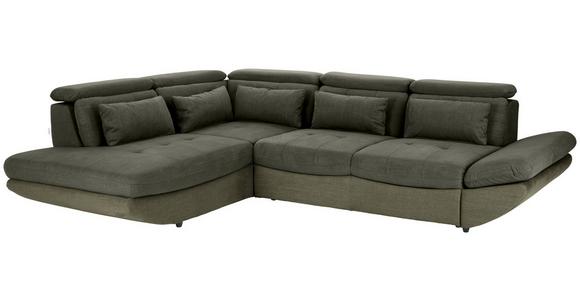 Ecksofa mit Schlaffunktion Park Hell-/Dunkelgrün - Dunkelgrün/Schwarz, MODERN, Textil (233/311cm) - Luca Bessoni