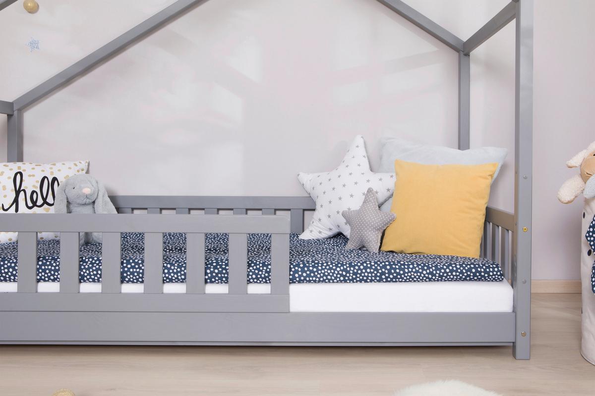 Hausbett Lou Hellgrau B: 140 Cm - Hellgrau/Naturfarben, MODERN, Holz (140/200cm) - MID.YOU
