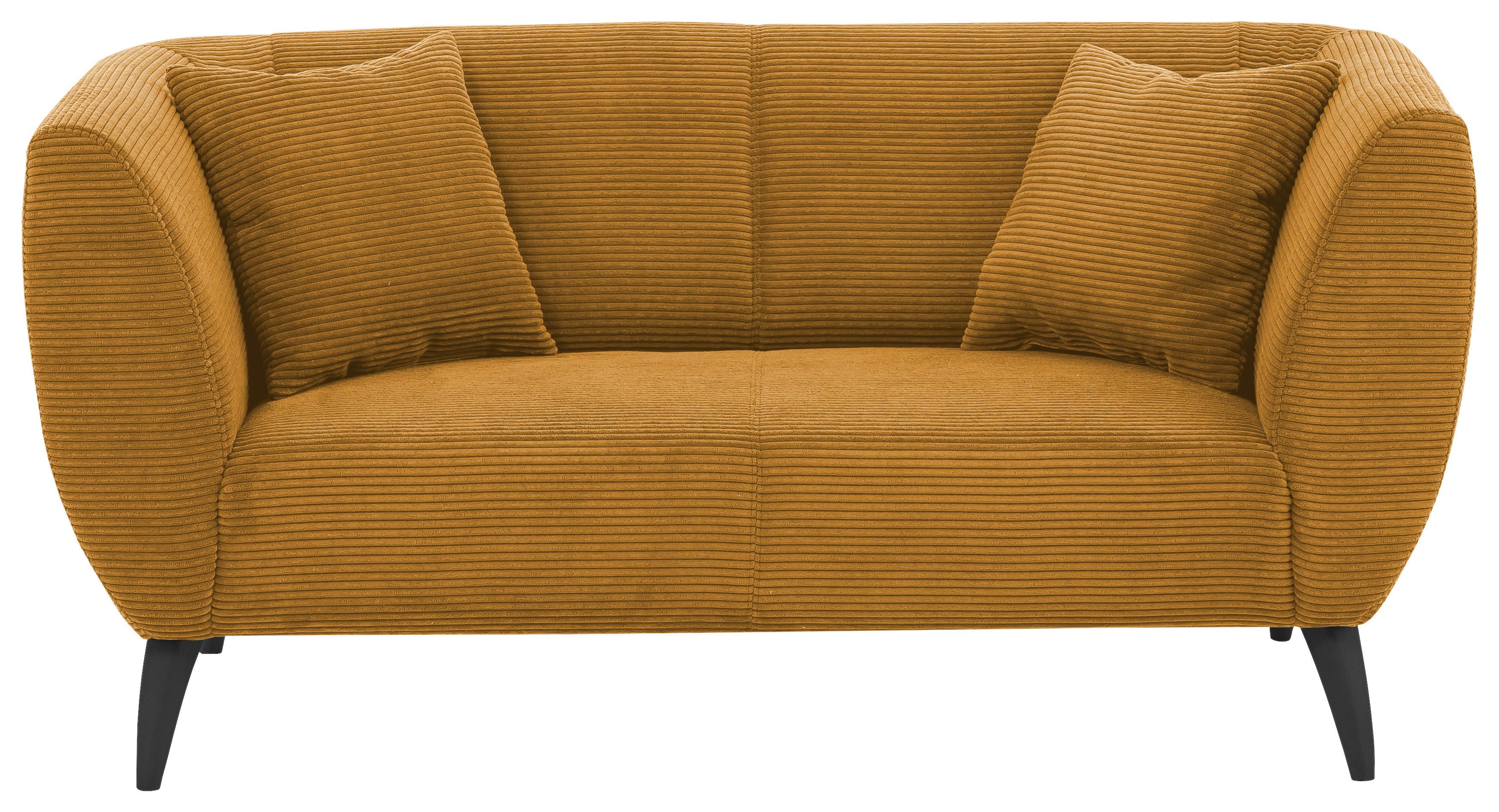 2-Sitzer-Sofa Colori Goldfarben, Rücken Echt - Goldfarben/Schwarz, MODERN, Textil (172/83/88cm) - MID.YOU