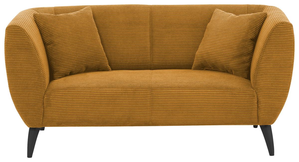 2-Sitzer-Sofa Colori Goldfarben, Rücken Echt - Goldfarben/Schwarz, MODERN, Textil (172/83/88cm) - MID.YOU