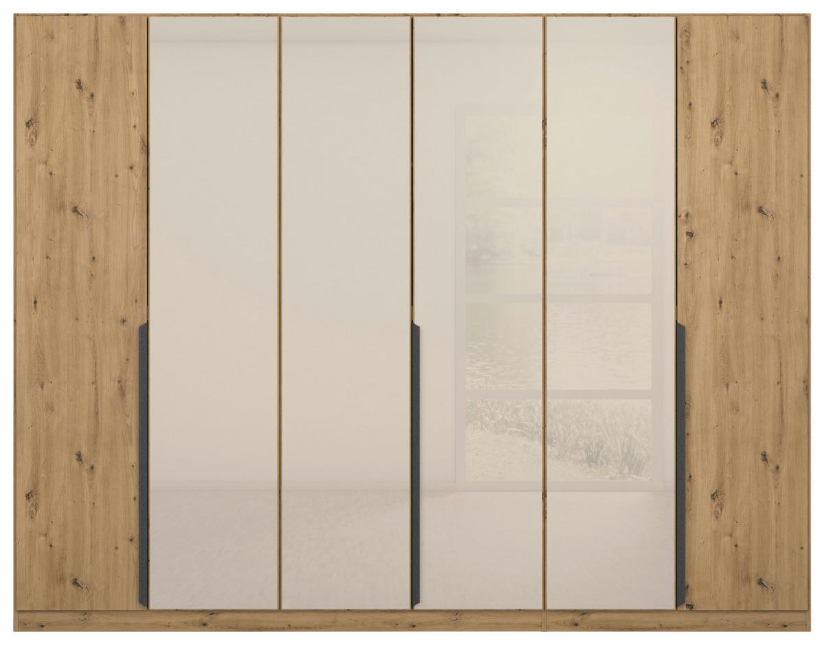 Drehtürenschrank Artemis B: 271 Cm Champagner/eiche - Champagner/Eiche Artisan, MODERN, Glas/Holzwerkstoff (271/210/54cm) - Rauch Möbel