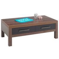 Couchtisch Mit Schubladen Balin, Trüffeleiche/schwarz - Eichefarben/Trüffeleichefarben, KONVENTIONELL, Holzwerkstoff (110/60/40cm) - MID.YOU