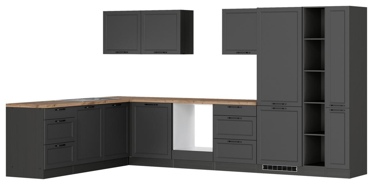 Eckküche Meran Ohne Geräte 240x360 Cm Grau/eiche Dekor - Eiche Wotan/Grau, LIFESTYLE, Holzwerkstoff (240/360cm) - Held