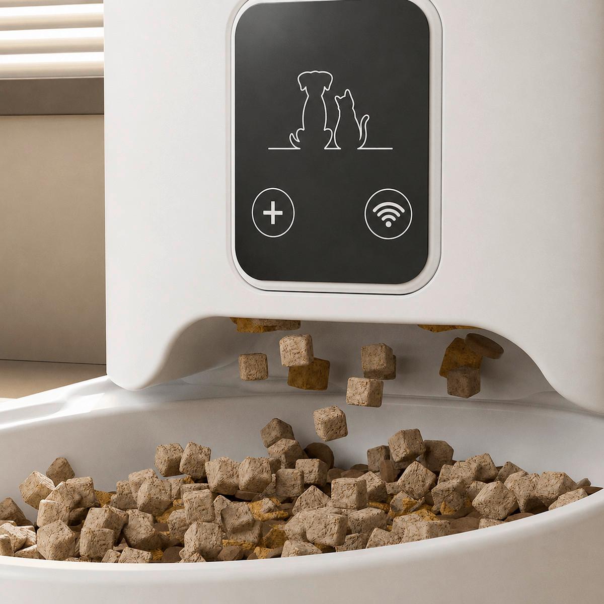 Automatischer Futterspender mit WI-FI,  4 Liter - Weiß, Basics, Kunststoff (18/30/25cm)