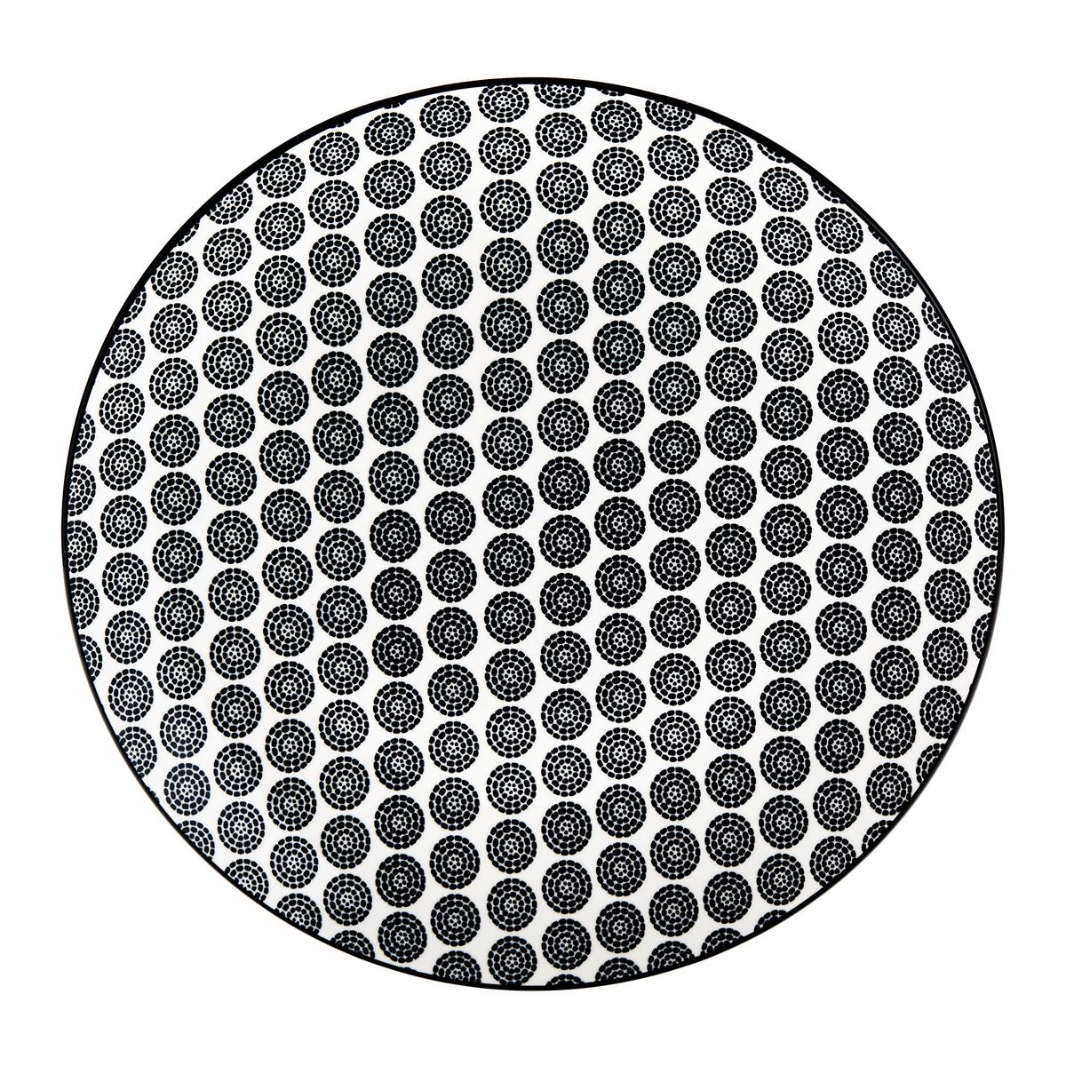 Plytký tanier SHIVA - čierna/biela, Lifestyle, keramika (27/2,cm) - Mömax