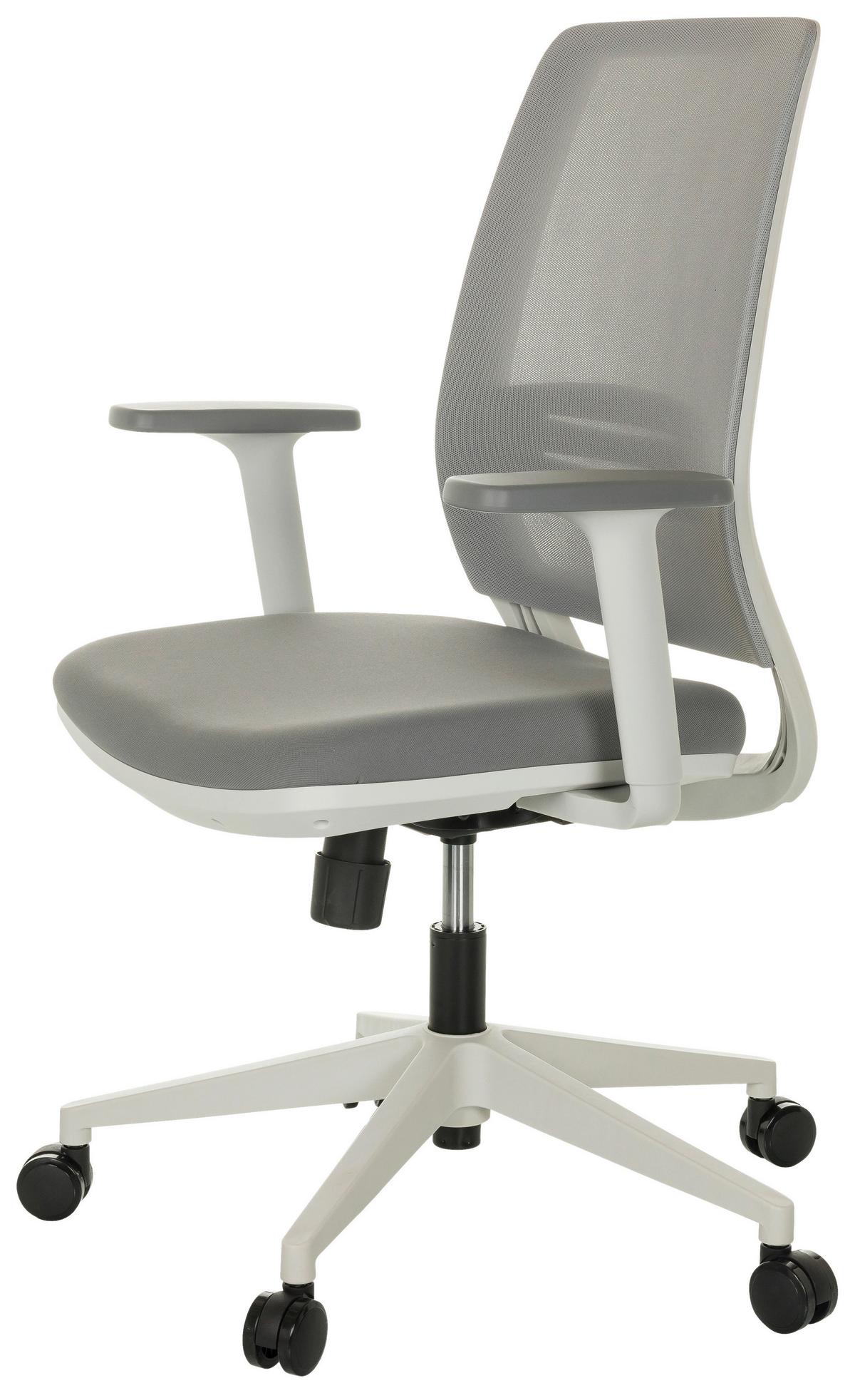 Drehstuhl Profondo Eco W Grau B: 68 cm - Weiß/Grau, MODERN, Kunststoff/Textil (68/100 - 108/55cm) - MID.YOU