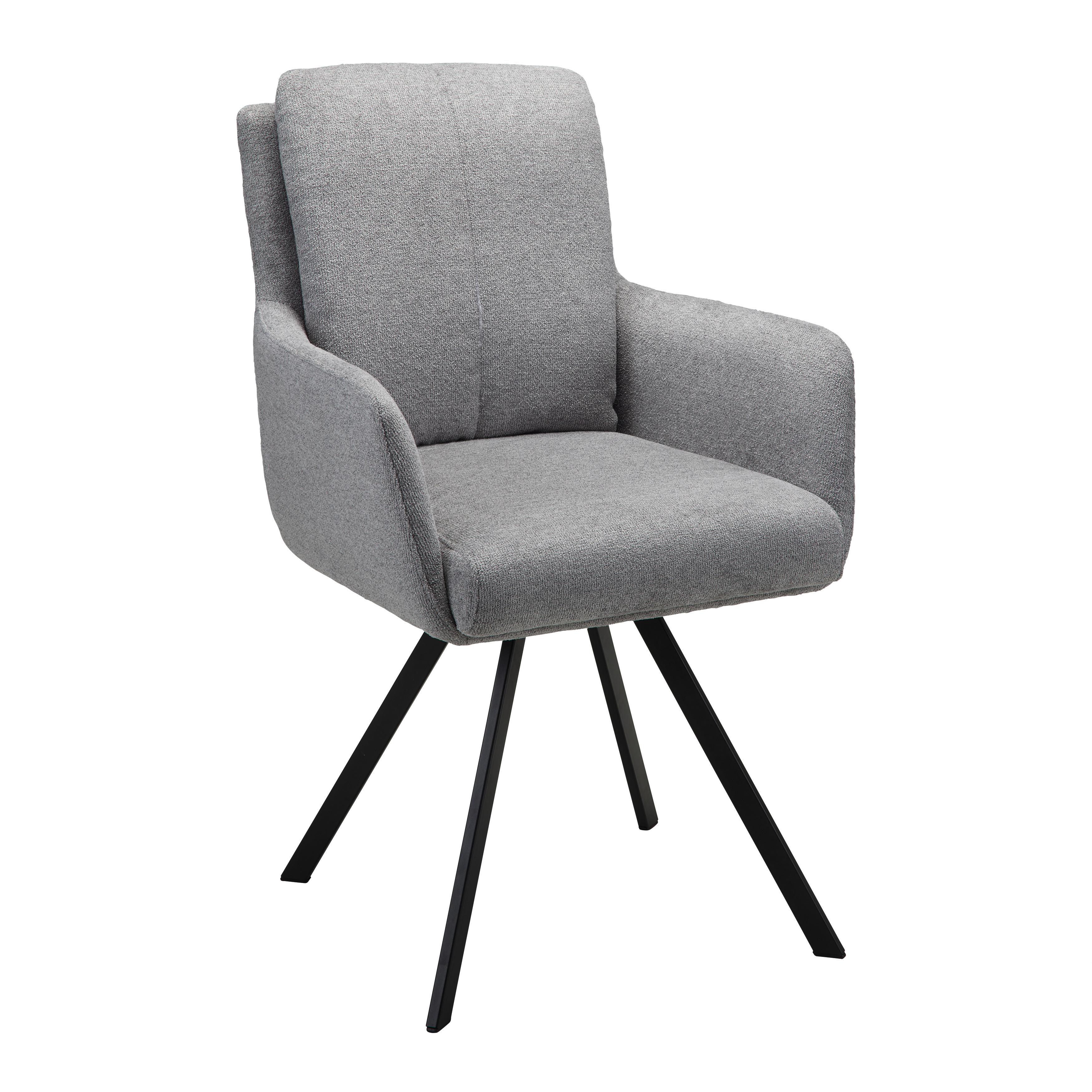 ŽIDLE S PODRUČKAMI MARIE - šedá/černá, Moderní, kov/dřevo (60/95,5/65cm) - Bessagi Home