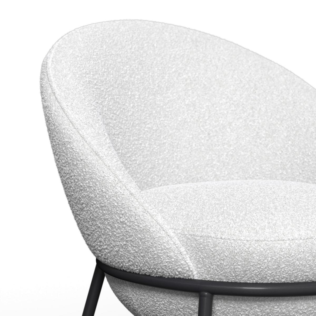 STOLIČKA S PODRÚČKAMI ZOA - čierna/krémová, Modern, kov/drevo (57/85/61cm) - Bessagi Home