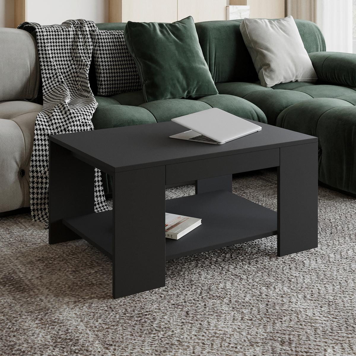 Couchtisch Lina Anthrazit B: 90 Cm - Anthrazit, Design, Holzwerkstoff (90/60/44cm) - Livetastic