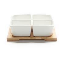 sada misiek na pochutiny TAPAS - 4 - biela, Modern, drevo/keramika (20/20/6cm) - Modern Living