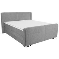 Boxspringbett mit Topper & Bettkasten 180x200 Rona - Schwarz/Grau, MODERN, Textil (180/200cm) - MID.YOU
