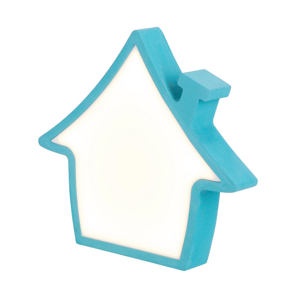 Kindertischleuchte 41-11800 House - Blau, Basics, Holzwerkstoff/Kunststoff (27/3.5/24cm)
