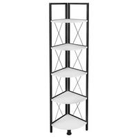 ROHOVÝ REGÁL INSASI 5 ECKREGAL - čierna/biela, Design, kov/kompozitné drevo (34/160/34cm) - MID.YOU