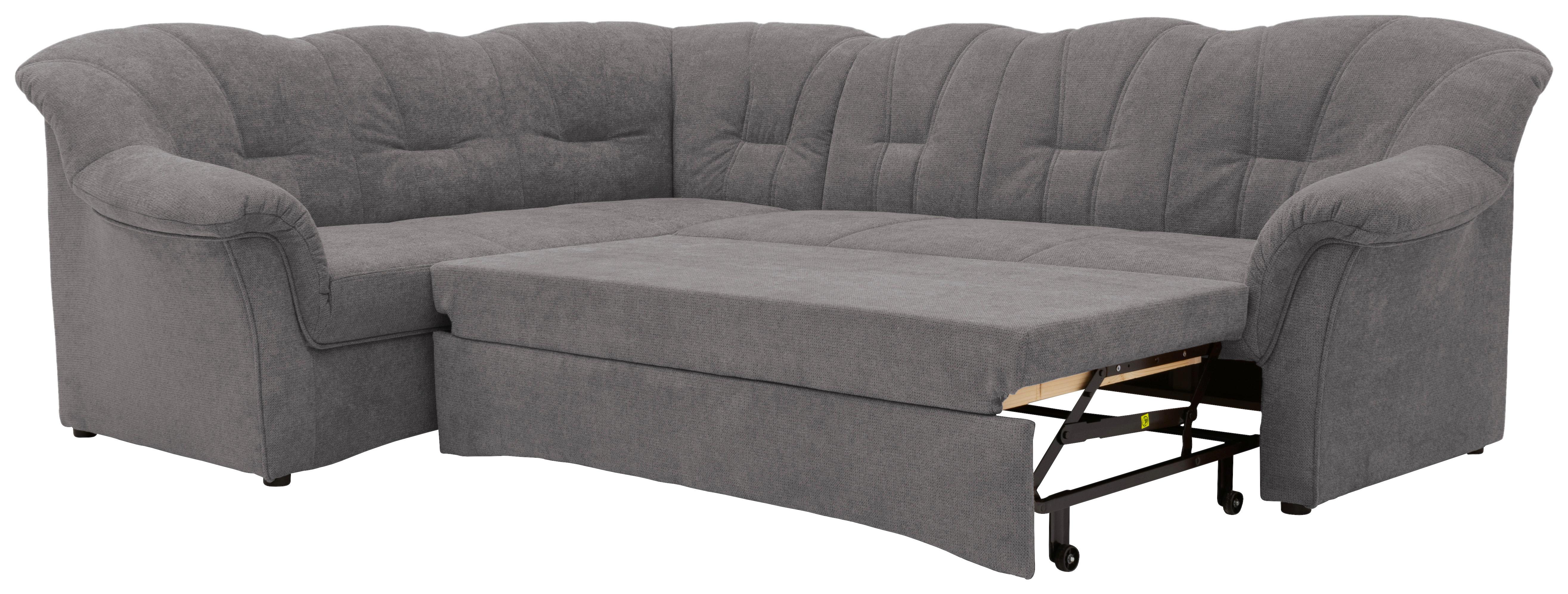 Ecksofa Mit Schlaffunktion Papenburg Dunkelgrau - Dunkelgrau/Schwarz, KONVENTIONELL, Textil (192/243cm) - MID.YOU
