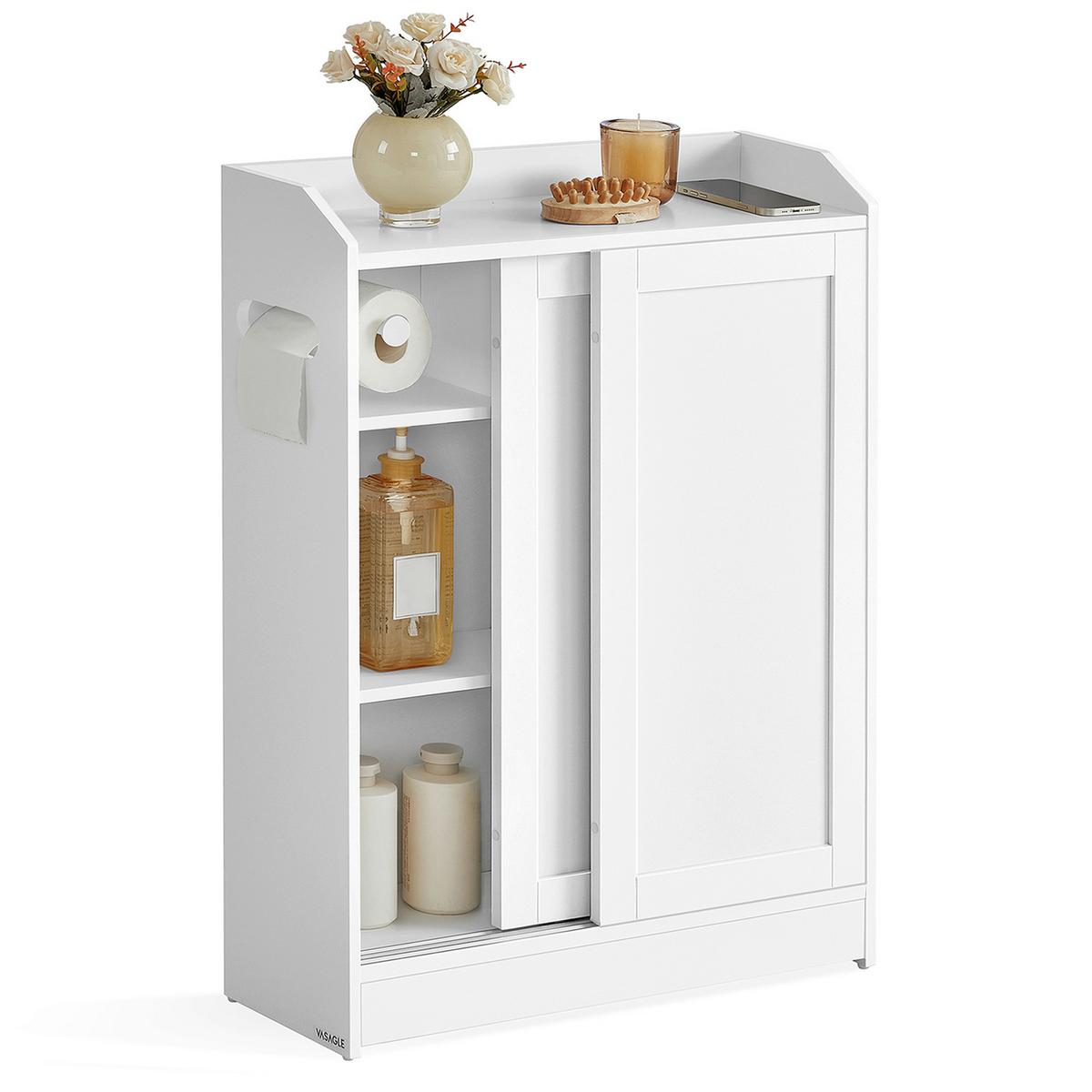 Midischrank Bathroom Cabinet - Weiß, MODERN, Holzwerkstoff/Metall (60/80/20cm) - MID.YOU