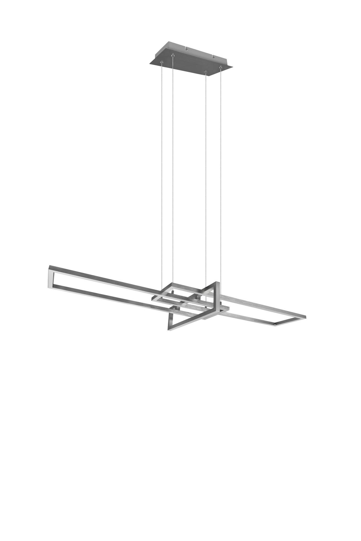 LED-Hängeleuchte H: 150 cm 3-Flammig höhenverstellbar - Nickelfarben, Design, Metall (110/40/150cm) - Trio Leuchten