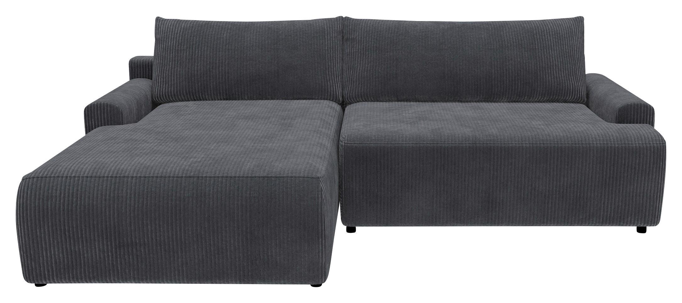 Eckschlafsofa Prag, Anthrazit S: 167x253 cm - Anthrazit/Schwarz, MODERN, Textil (167/253cm) - Trendmanufaktur