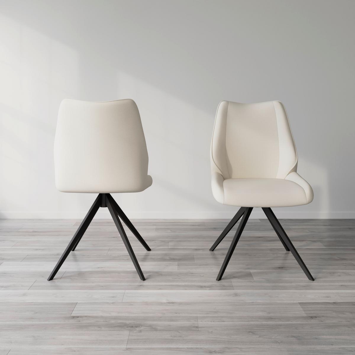 Otoční židle MILANA - černá/světle šedá, Moderní, kov/dřevo (54/93/59cm) - Bessagi Home