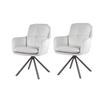 Armlehnstuhl-Set Parma S 2er-Set - Hellgrau/Schwarz, MODERN, Textil/Metall (63/89/70cm) - MID.YOU