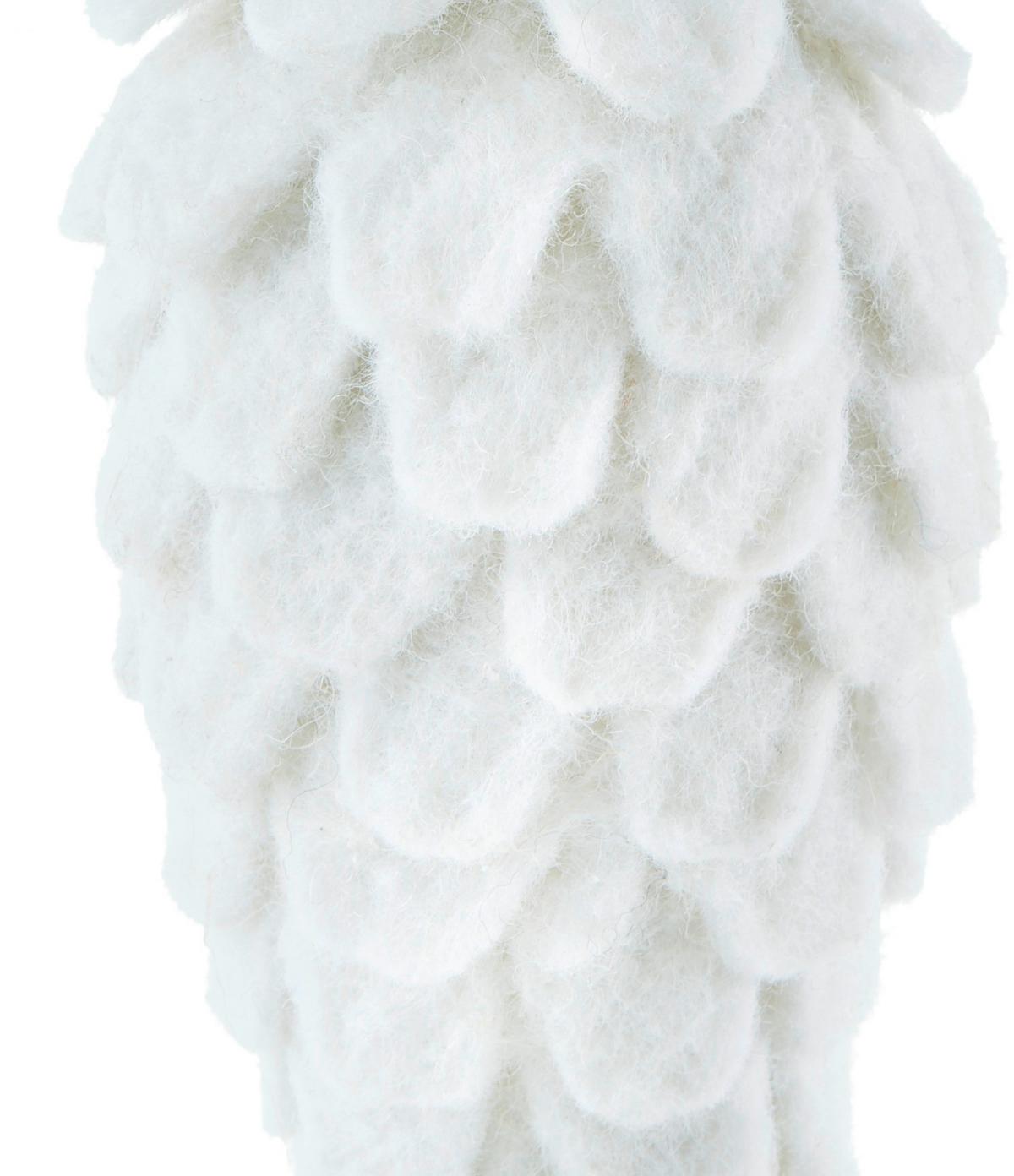 Christbaumschmuck Textil Zapfen zum Hängen - Weiß, Basics, Kunststoff/Textil (5/13cm) - Luca Bessoni