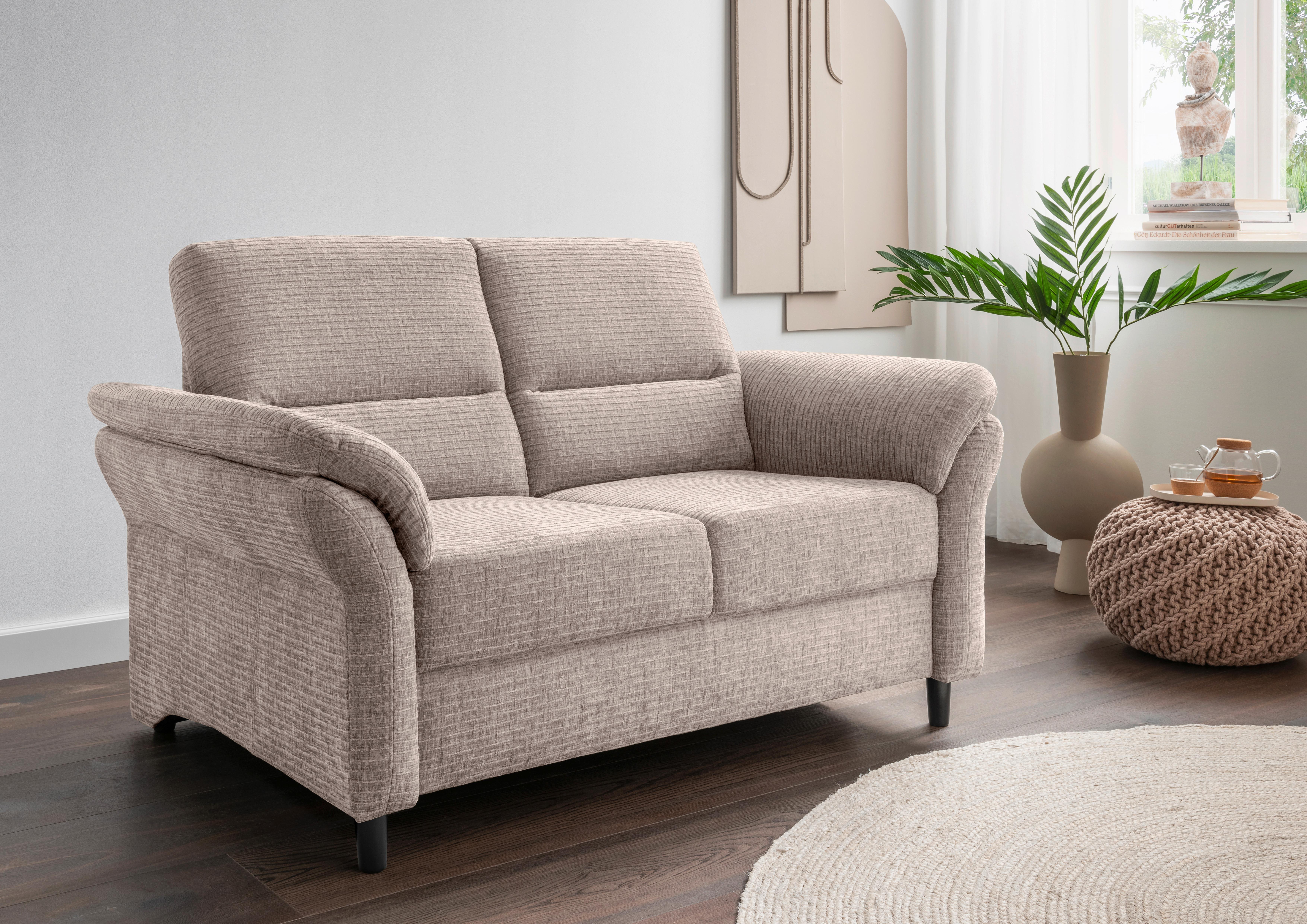 2-Sitzer-Sofa Cavoli, Beige B: 147 cm - Beige/Schwarz, MODERN, Textil (147/90/89cm) - Livetastic