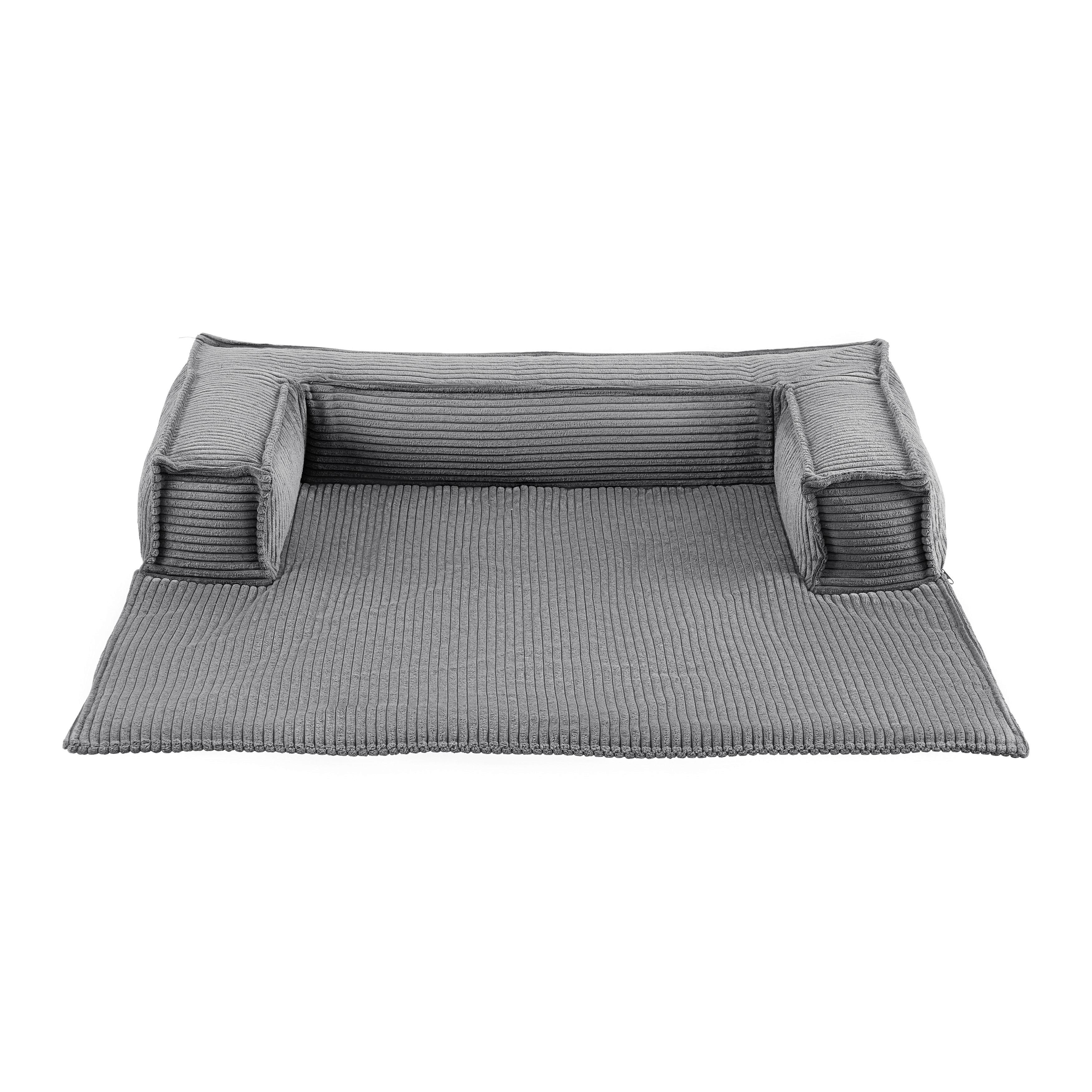 Pohovka pro psa PET FLAT, antracitový manšestr - tmavě šedá, Konvenční, textil (105/20/105cm) - Mömax