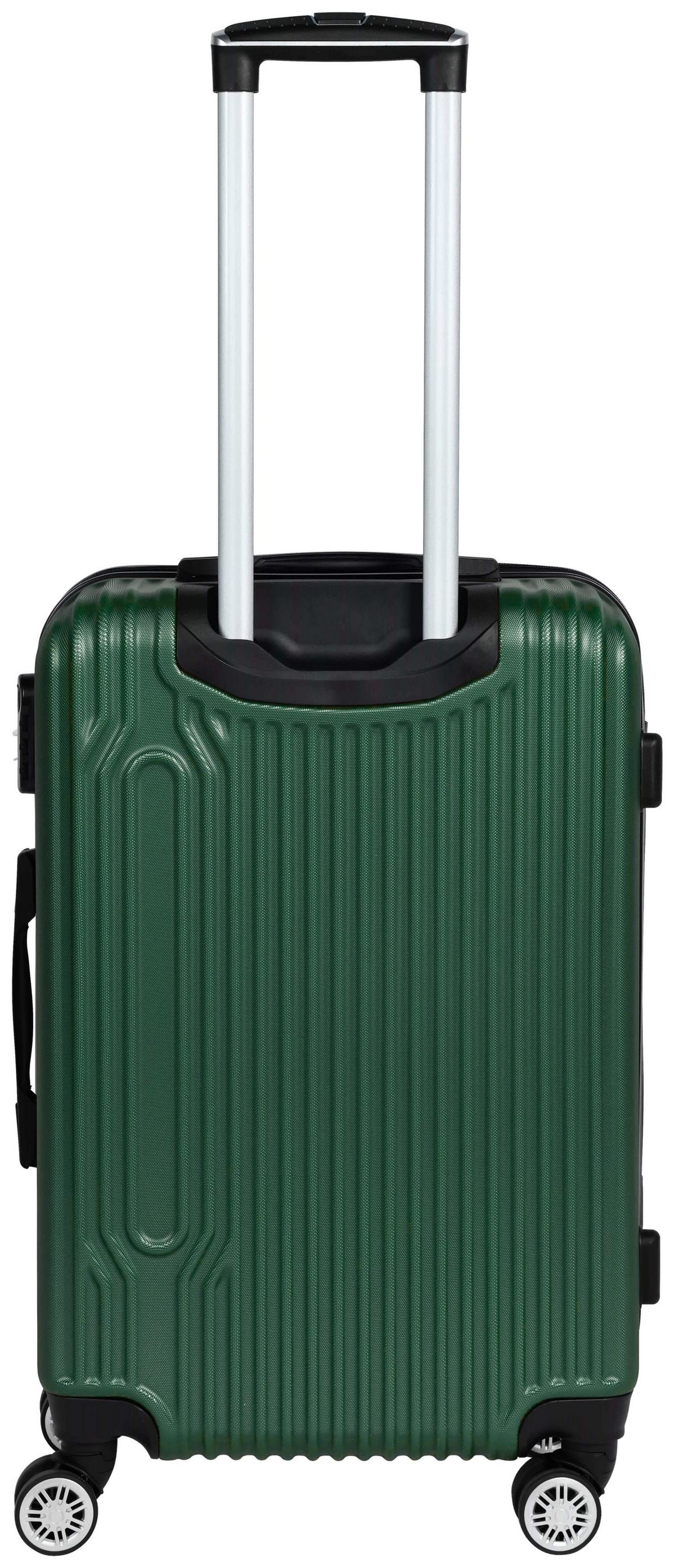 Reisekoffer Palermo 4 Rollen Hartschale, Größe M - Dunkelgrün, Design, Kunststoff/Textil (43/26/65cm) - Luca Bessoni