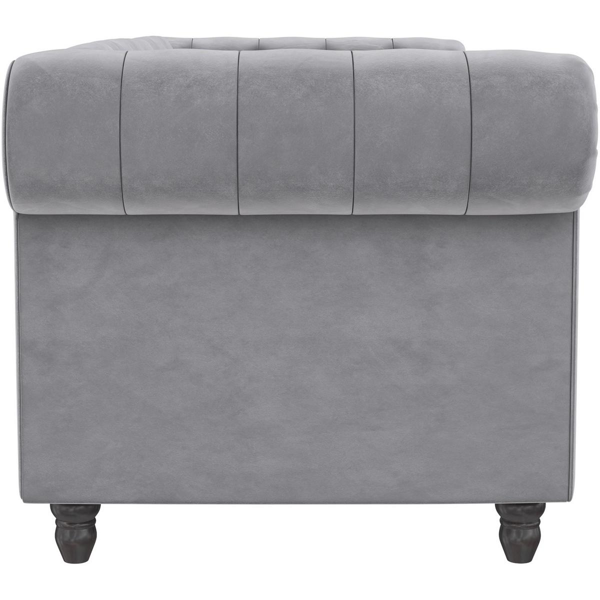 Schlafsofa Firenze Hellgrau, mit Schlaffunktion - Hellgrau/Schwarz, Basics, Textil (236/83/87cm) - Livetastic