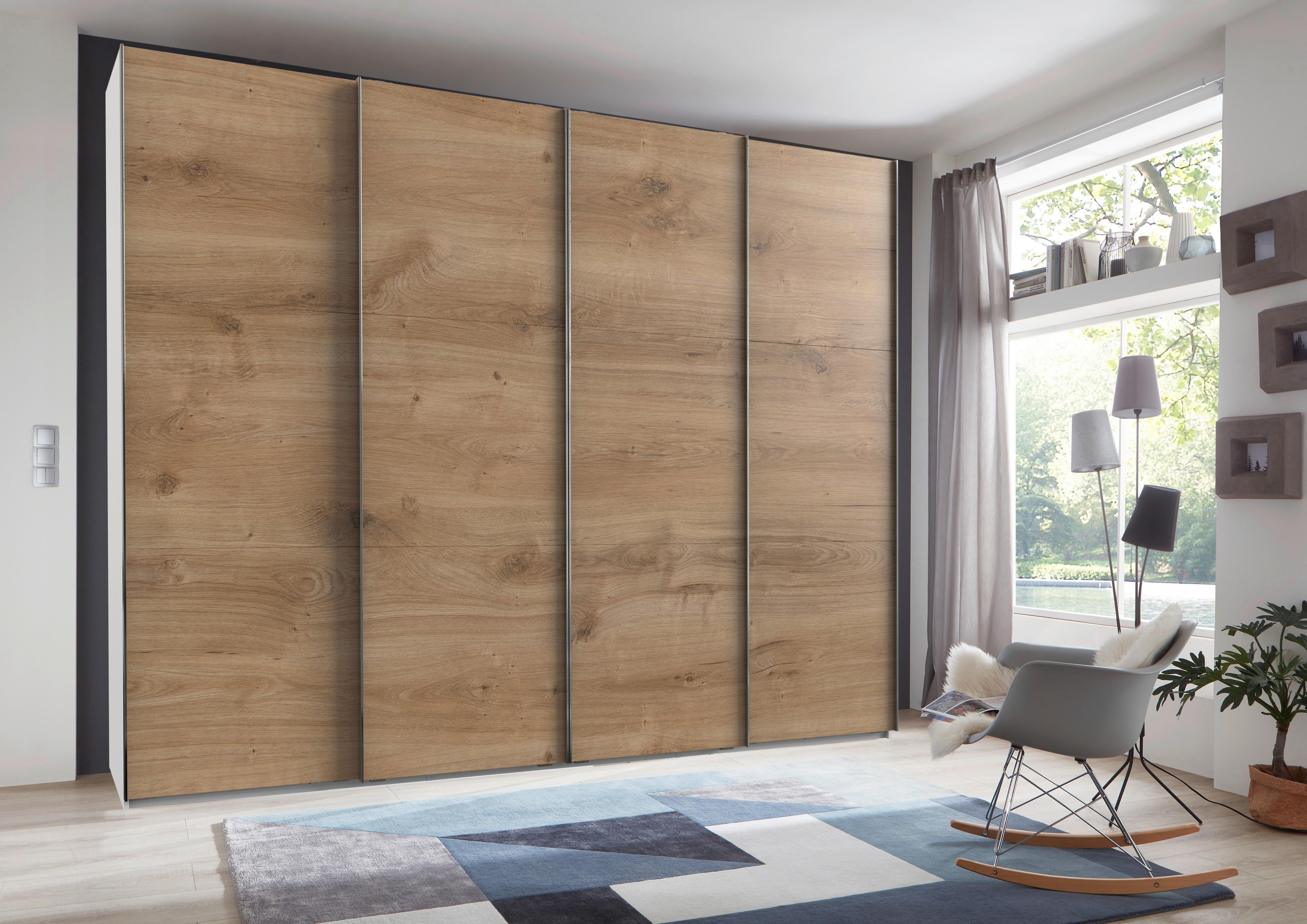 Schwebetürenschrank B: 300 Cm Level, Weiß/eiche Dekor - Eichefarben/Weiß, MODERN, Holzwerkstoff (300/236/65cm) - MID.YOU