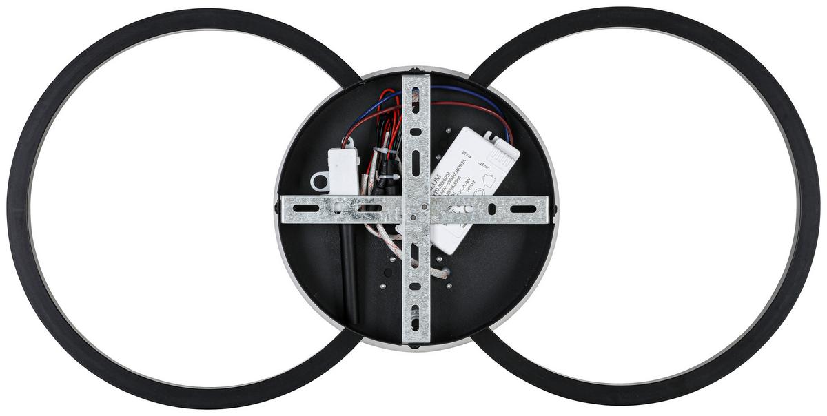 LED-Deckenleuchte Josefa - Chromfarben/Schwarz, Kunststoff/Metall (28/57/6,5cm) - Luca Bessoni