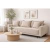Schlafsofa Larisa Beige B: 232 cm - Beige/Schwarz, MODERN, Textil (232/96/112cm) - MID.YOU
