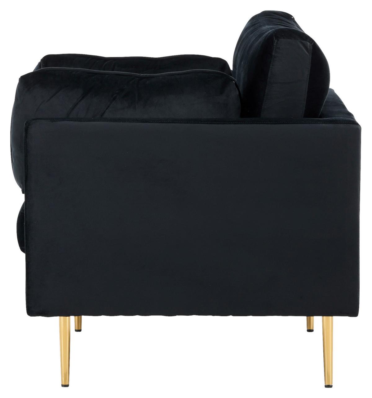 Sessel Boom - Hellbraun/Schwarz, Design, Textil/Metall (110/84/86cm) - Livetastic