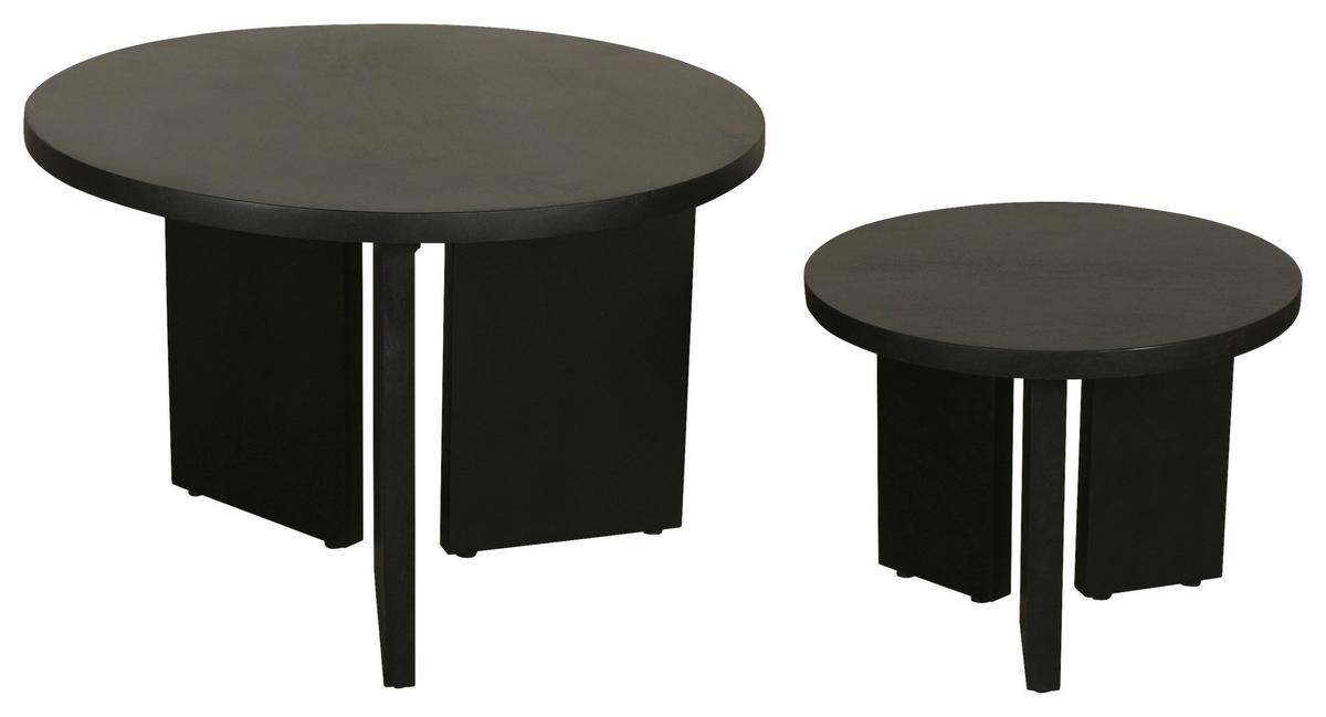 Couchtisch Round Schwarz D: 40/60 Cm - Schwarz, Design, Holz (40/60/30/41/40/60cm) - MID.YOU