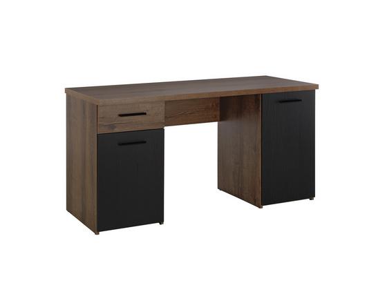 Písací Stôl Tokio - farby dubu/čierna, Moderný, kov/kompozitné drevo (145/76,3/60cm) Písací Stôl Tokio - farby dubu/čierna, Moderný, kov/kompozitné drevo (145/76,3/60cm)
