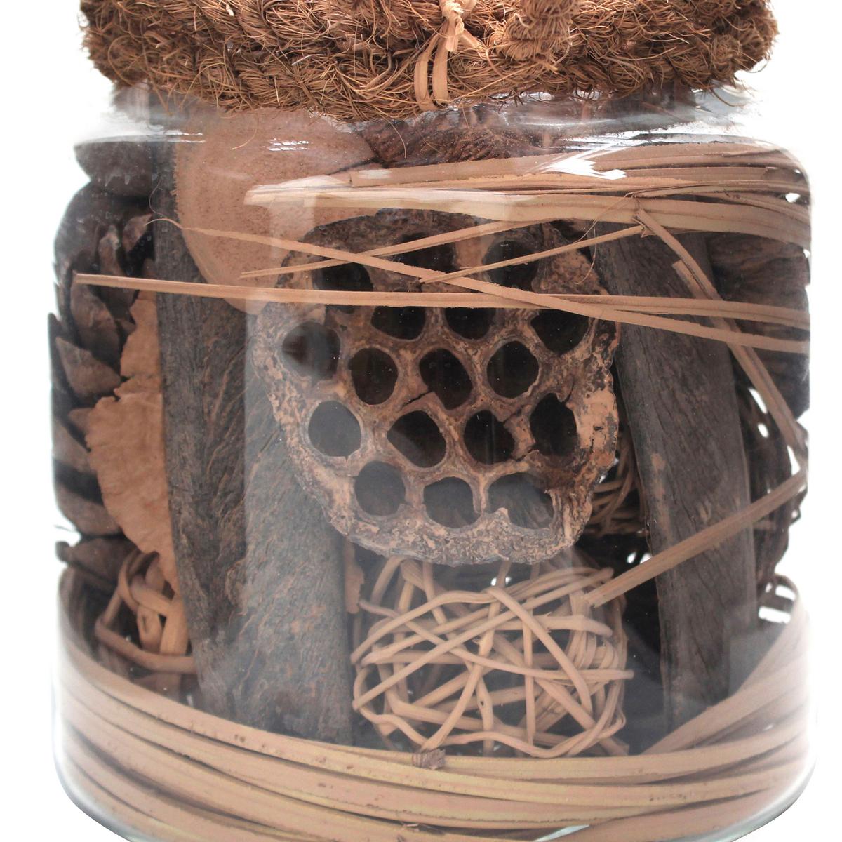Dekoglas Flora Braun, 18x20 cm - Braun, LIFESTYLE, Glas/Naturmaterialien (18/20/18cm) - Kayoom