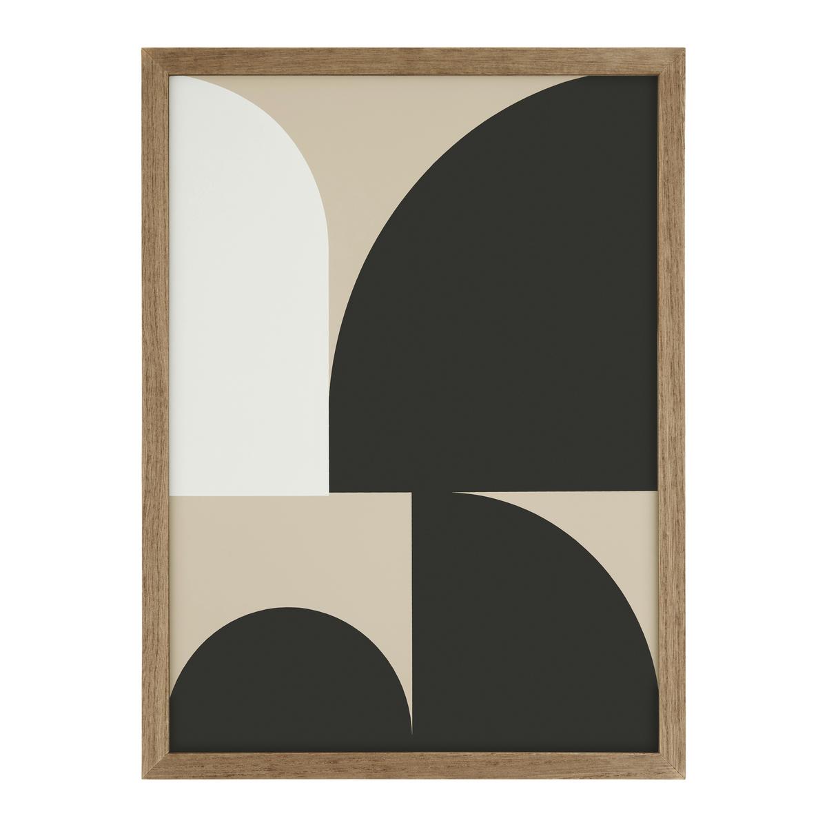 Nástěnná dekoráce Clea - černá/béžová, Basics, dřevo/papír (30/40/1,5cm) - Modern Living