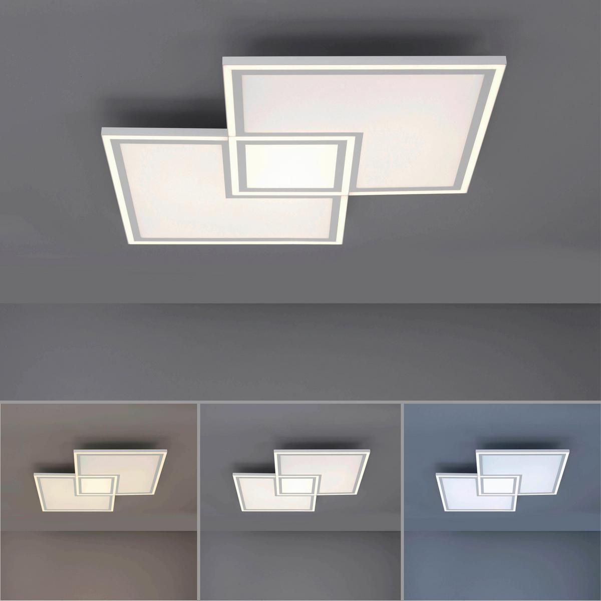 LED-Deckenleuchte Edging L: 67,7 cm dimmbar mit Schalter - Weiß, Design, Kunststoff/Metall (67,7/67,7/5,8cm)