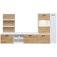 Szekrénysor Heathrow - Artisan tölgy/fehér, Design, faalapú anyag/Üveg (250/135/38cm) - MID.YOU