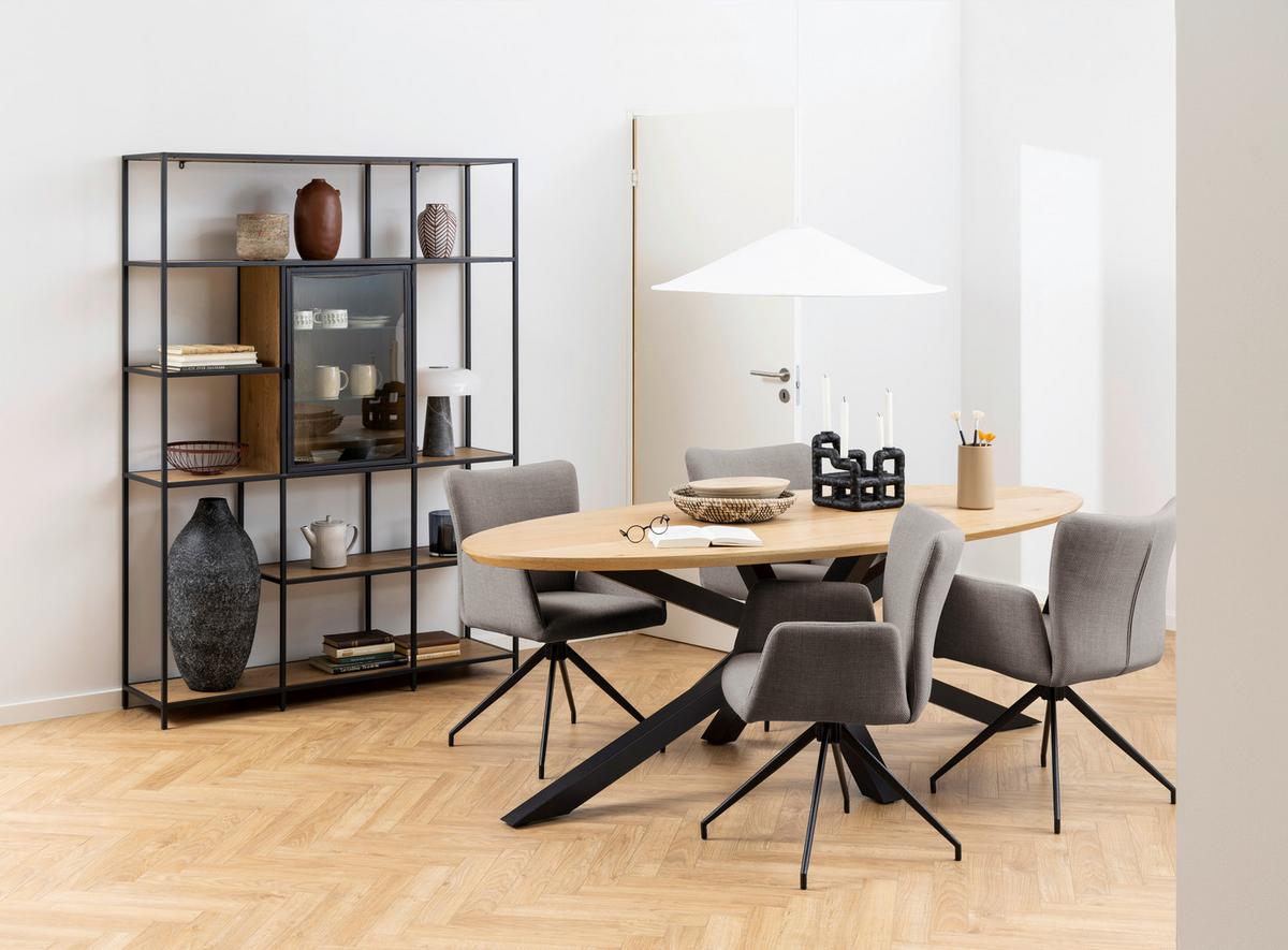 Esstisch Heaven - Schwarz/Naturfarben, MODERN, Holz/Holzwerkstoff (220/100/75,5cm) - MID.YOU