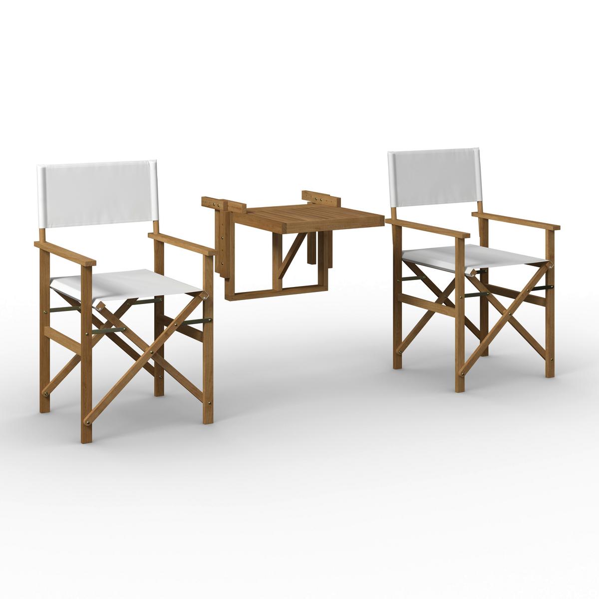 SADA NA BALKON STELLA - bílá/barvy akácie, Moderní, dřevo/textil (49,5/90/51cm) - Bessagi Garden